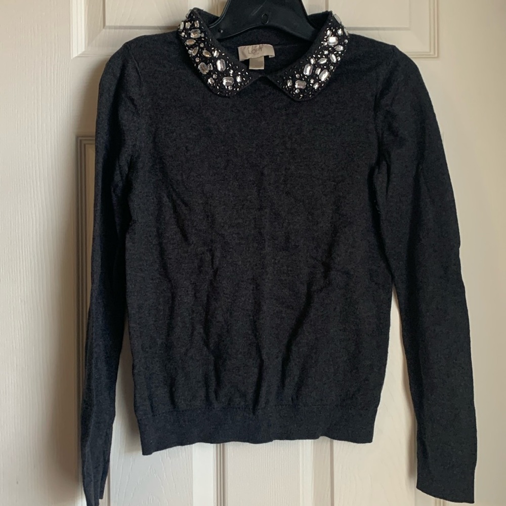 Loft embellished collar sweater